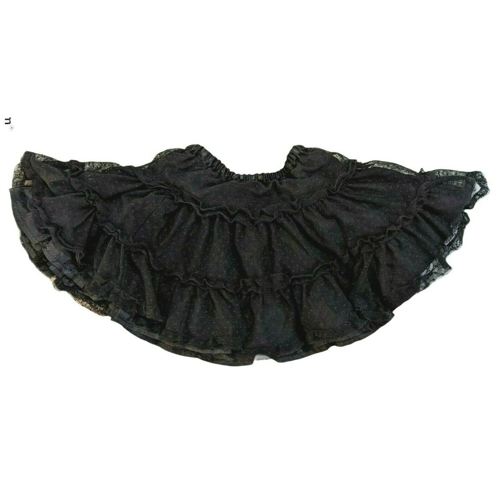 Hanna Andersson Girls Black Tulle Lace Skirt Size 18m-2 yrs 80 EU Flouncy